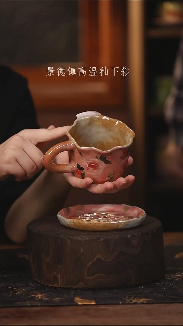 陶瓷景德镇高温釉下手绘陶瓷@L005@