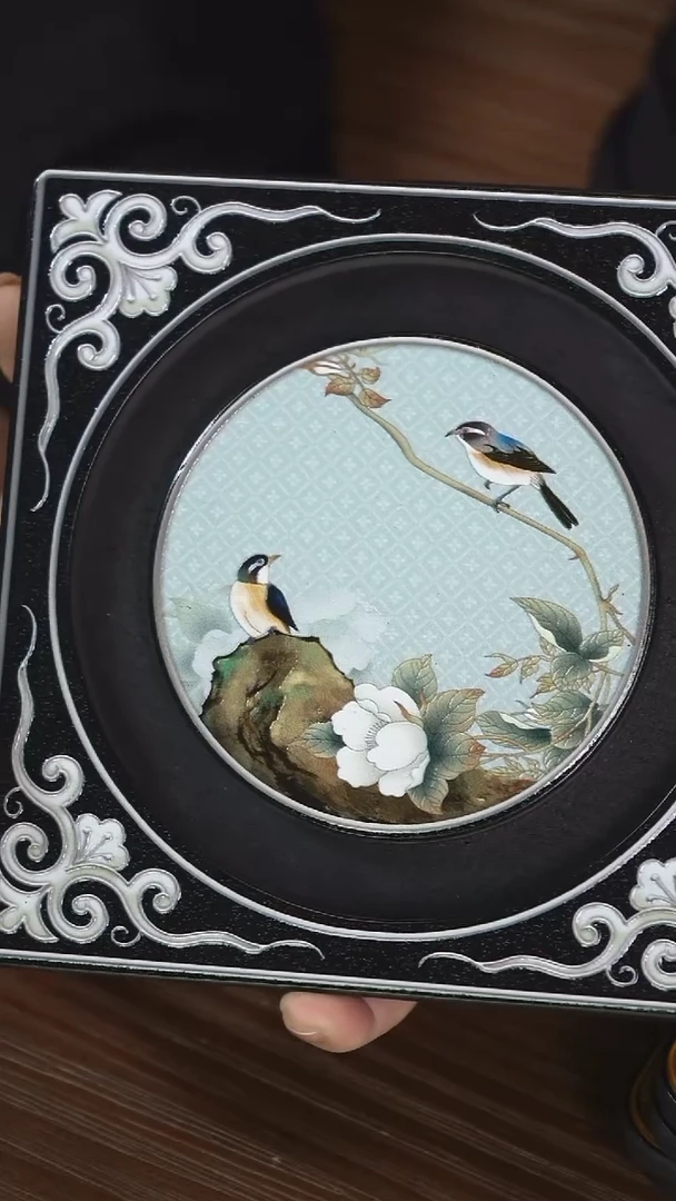 壹藏贰宝青色花鸟壶承