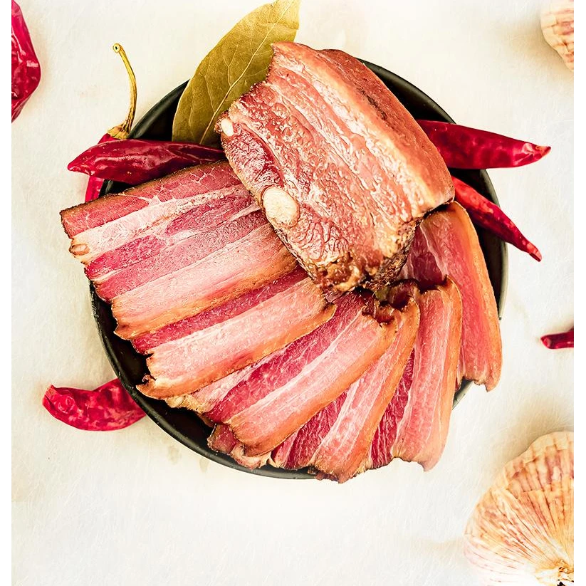 湖北恩施高山五花腊肉老坑柏树小火慢熏传统腌制外干里香瘦而不柴