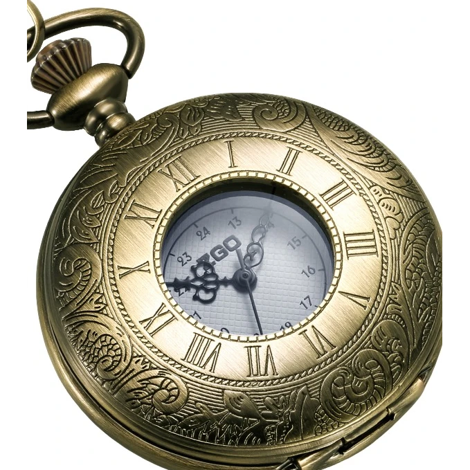 复古双开盖纯铜机械怀表镂空飞轮月相收藏怀旧翻盖怀表