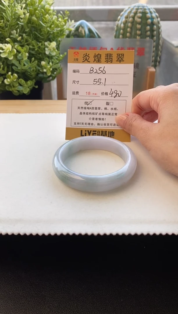 未镶嵌手镯翡翠圈口55编码b256
