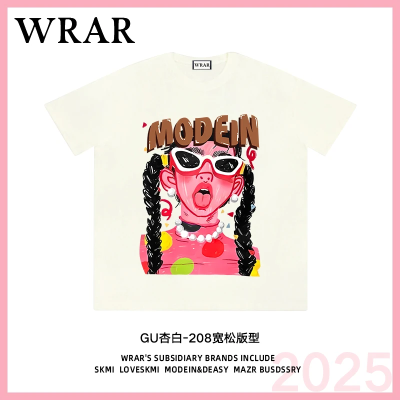 【朋克女孩】新品时尚透气宽松T恤印花休闲卡通百搭圆领