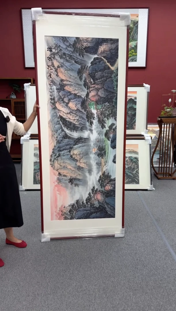 国画手绘  锦绣山河 219*88