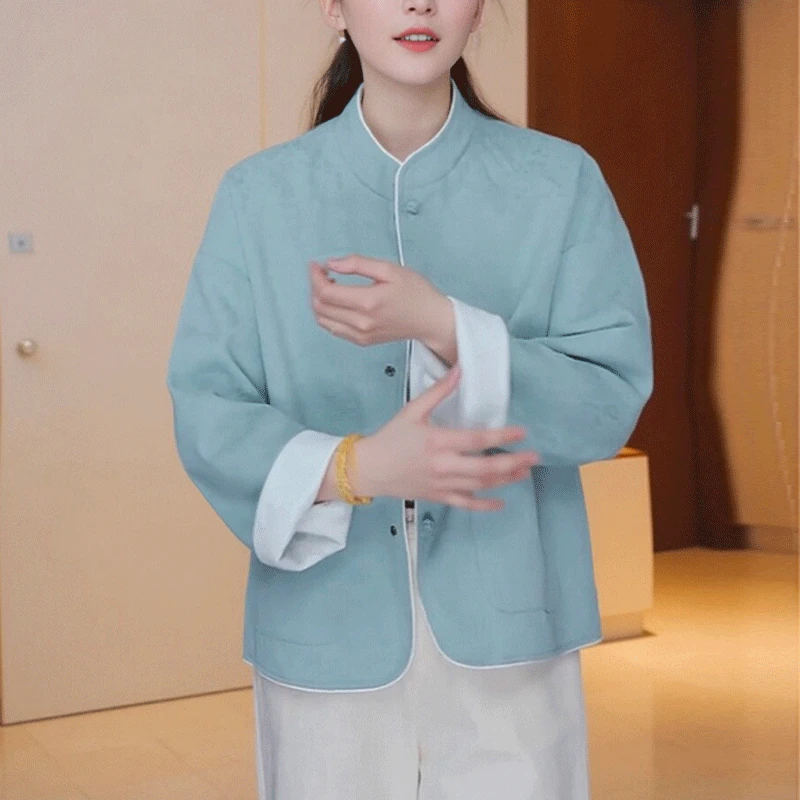 2025年春秋季新款韩版拼色两面穿外套女小众休闲百搭高级感上衣服