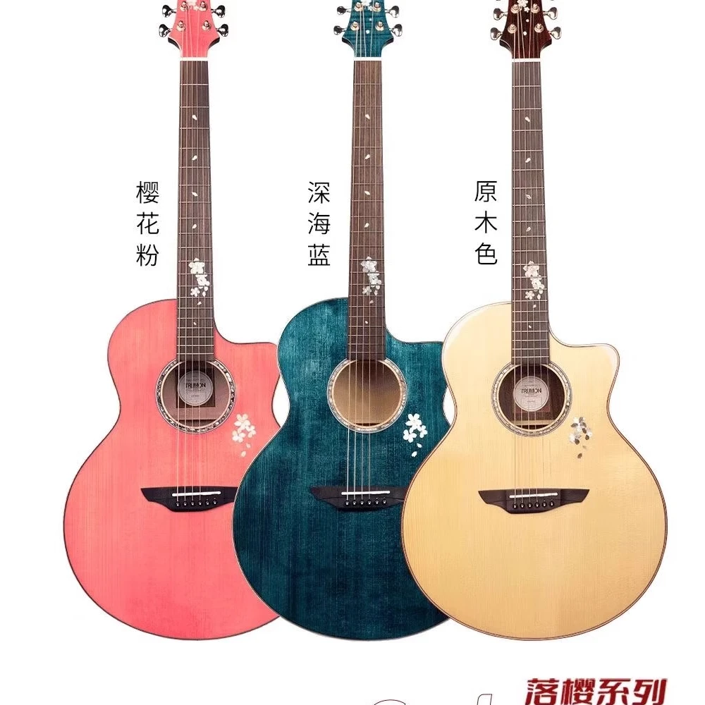 民谣云杉单板旅行木吉他 41寸 缺角TF桶