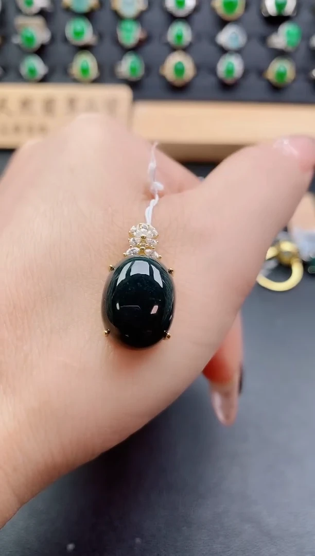 吊坠(赠链)银S925镶嵌翡翠121