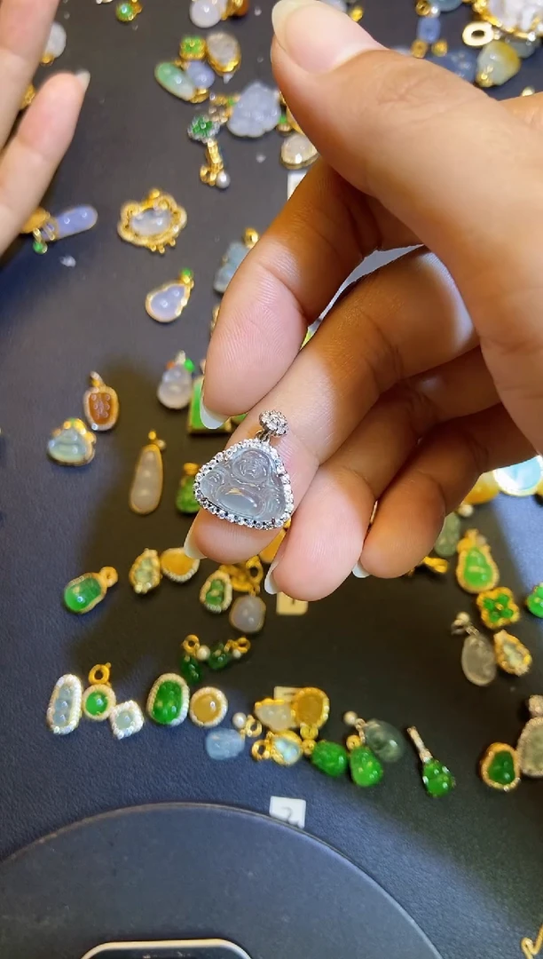 吊坠(不含链)银S925镶嵌翡翠1