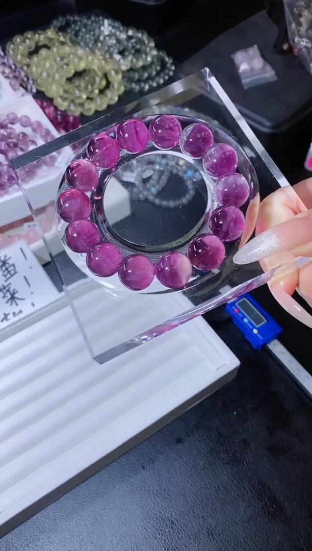 手链未镶嵌萤石71.10紫萤石手串 多样性发其一 油养后