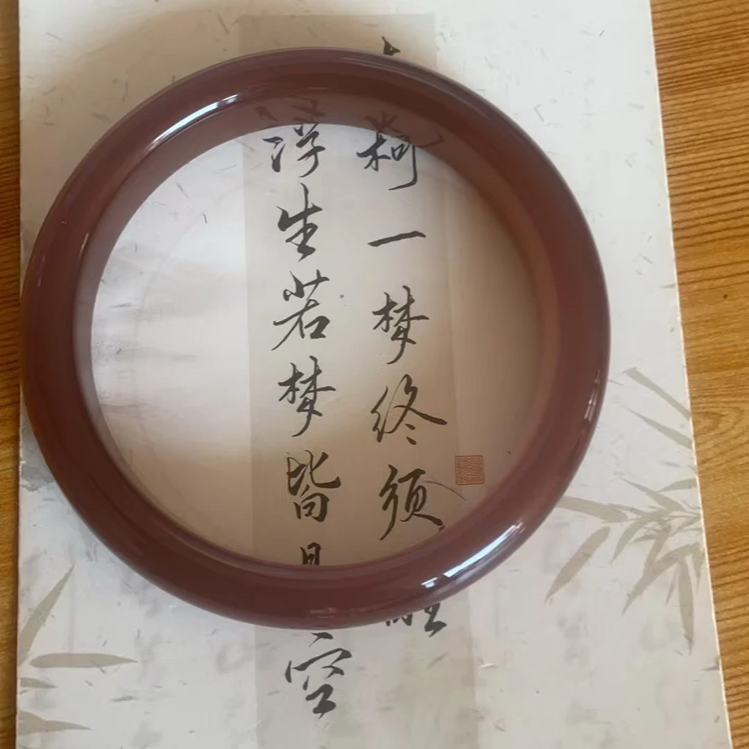 葡萄紫高冰精美手镯冰透冰镯素款女士百搭时尚美人镯