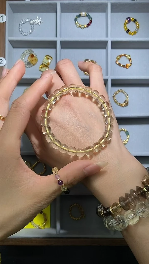 未镶嵌戒指水晶黄水竹叶青