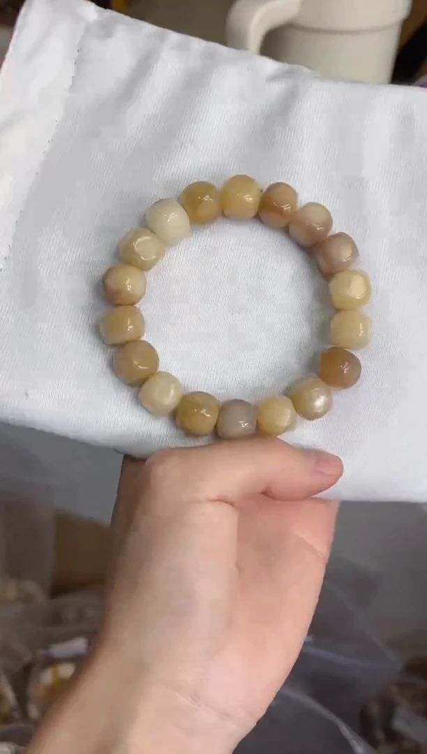 菩提根/象牙果手串s37紫美人·玉化六方11手串