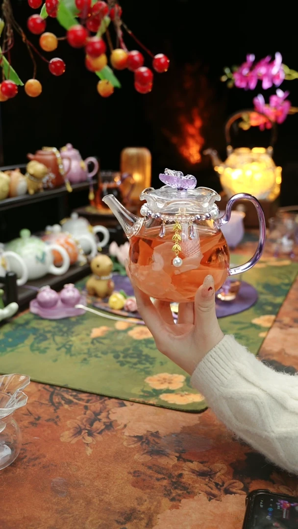 【闪购商品】紫色铃兰花茶壶+链子