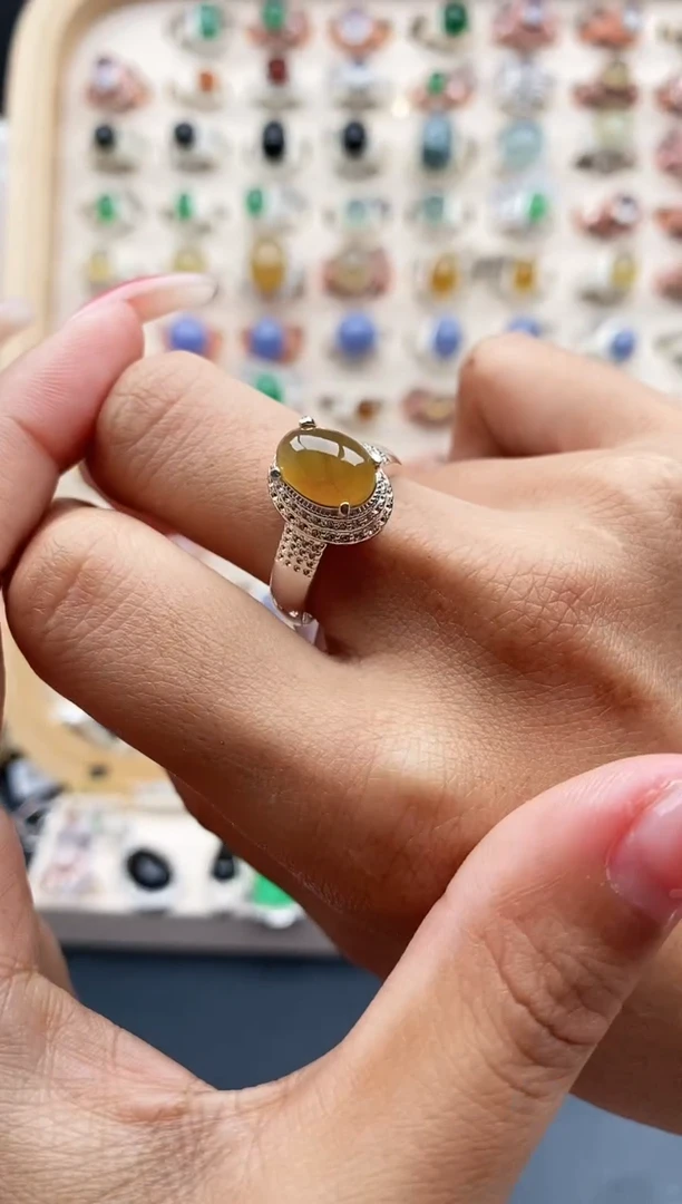 【闪购商品】翡翠戒指未镶嵌缅甸天然A货翡翠444  9+2