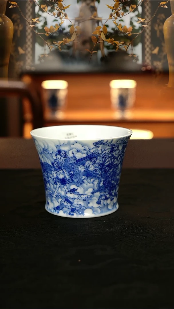 艺家仁下元水官图杯