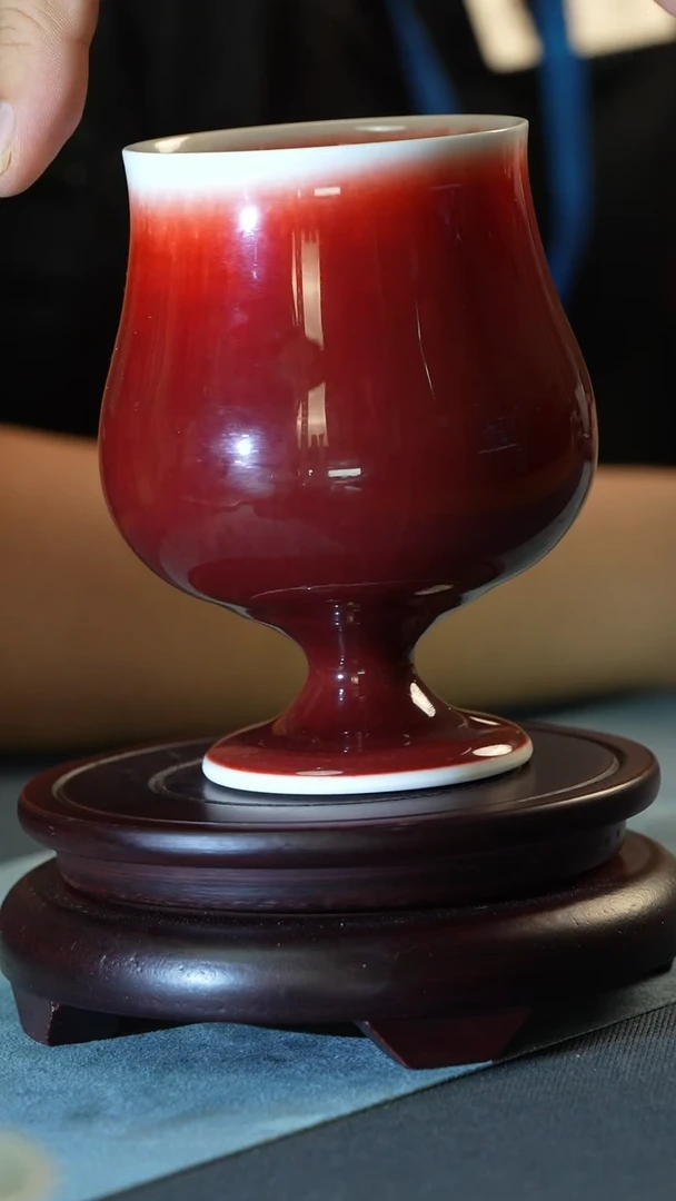杯子非遗传承-徐建国-单色釉郎红红酒杯