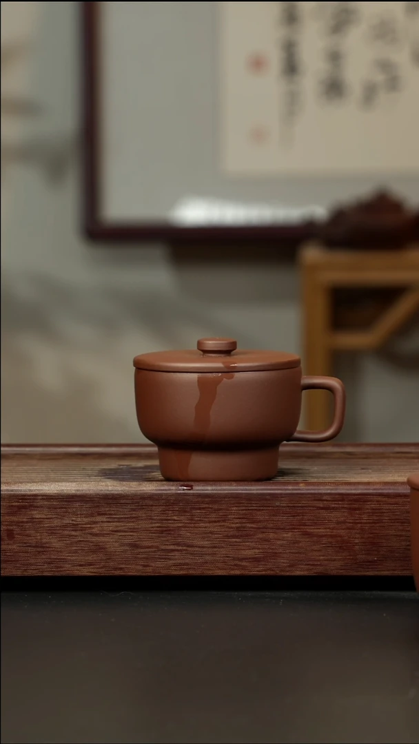 紫砂茶杯马克杯盖杯