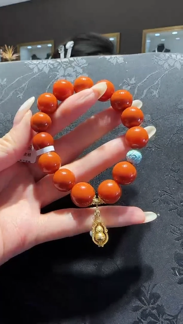 【闪购商品】南红玛瑙手串未镶嵌南红圆珠手串设计款