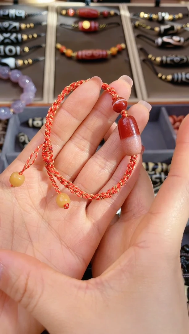 【闪购商品】玛瑙/玉髓手链未镶嵌美泓精品红肉药师手链