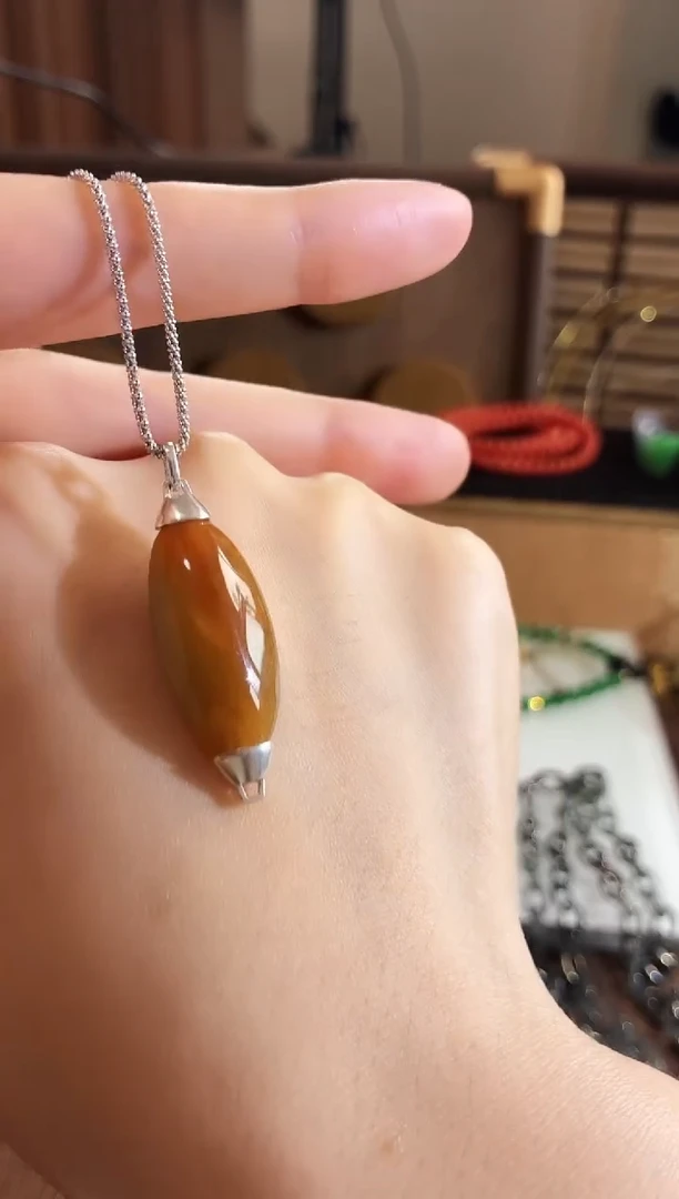 吊坠(不含链)银S925镶嵌翡翠吊坠