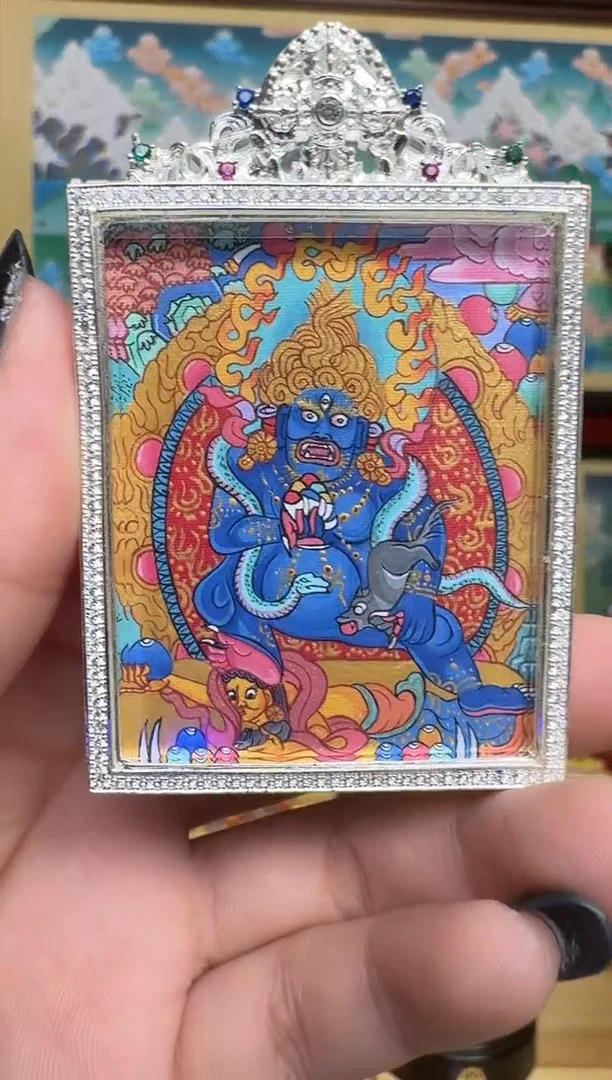 吊坠黑C-热贡纯手绘