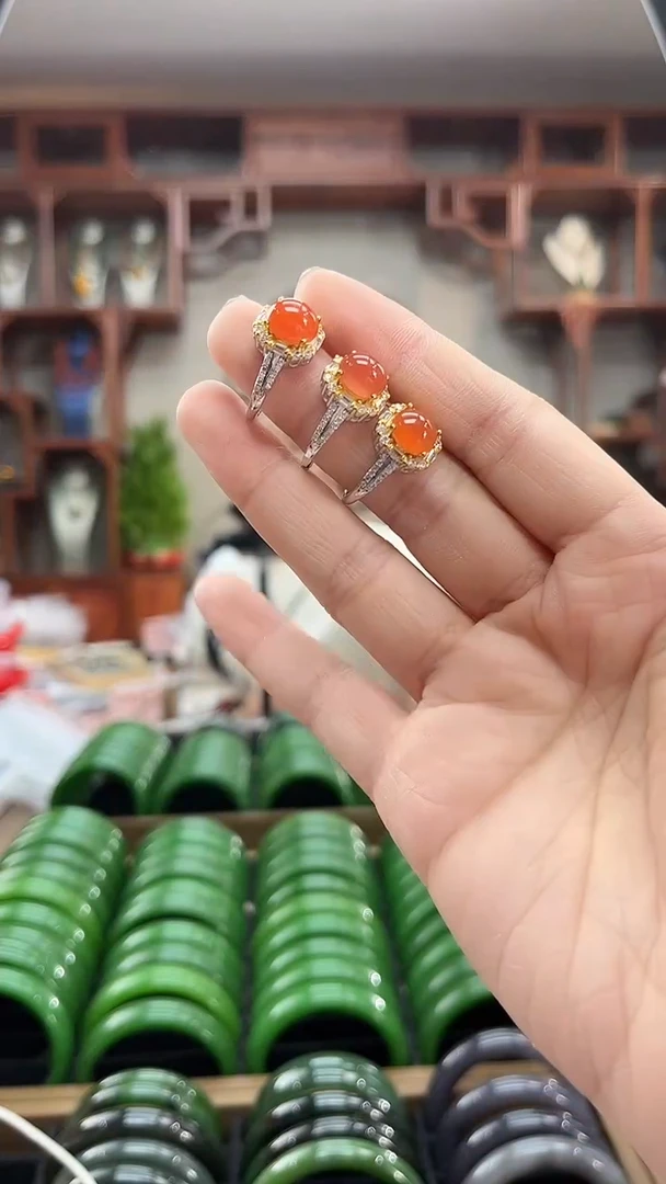 未镶嵌南红玛瑙戒指戒指
