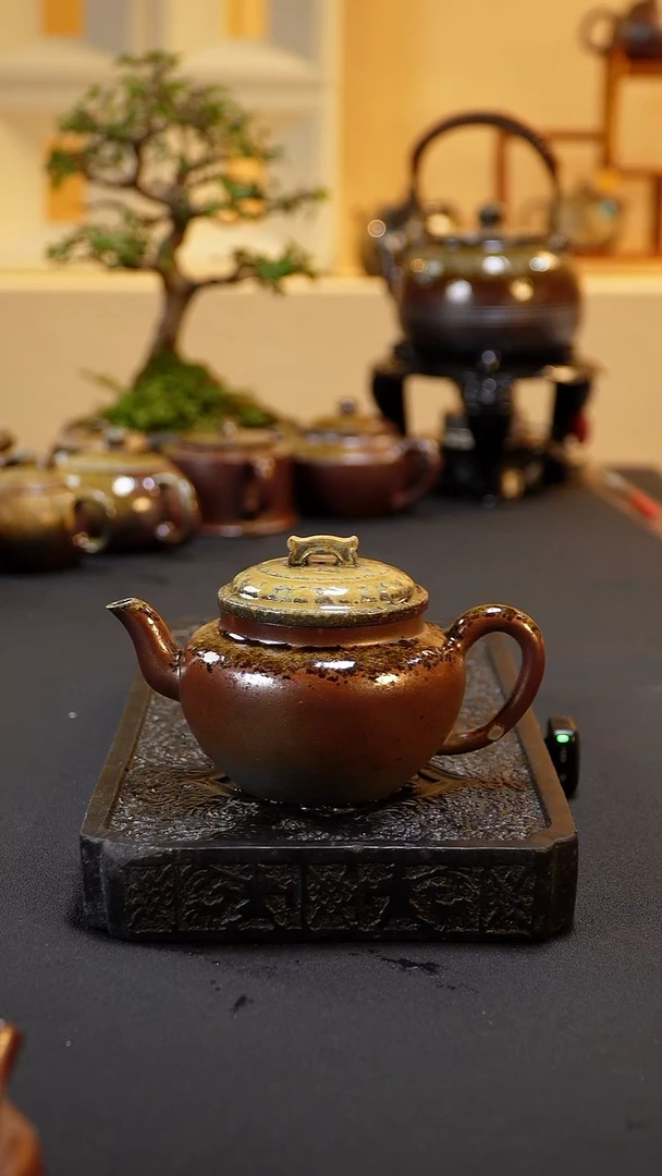 茶壶紫砂纯自然柴烧