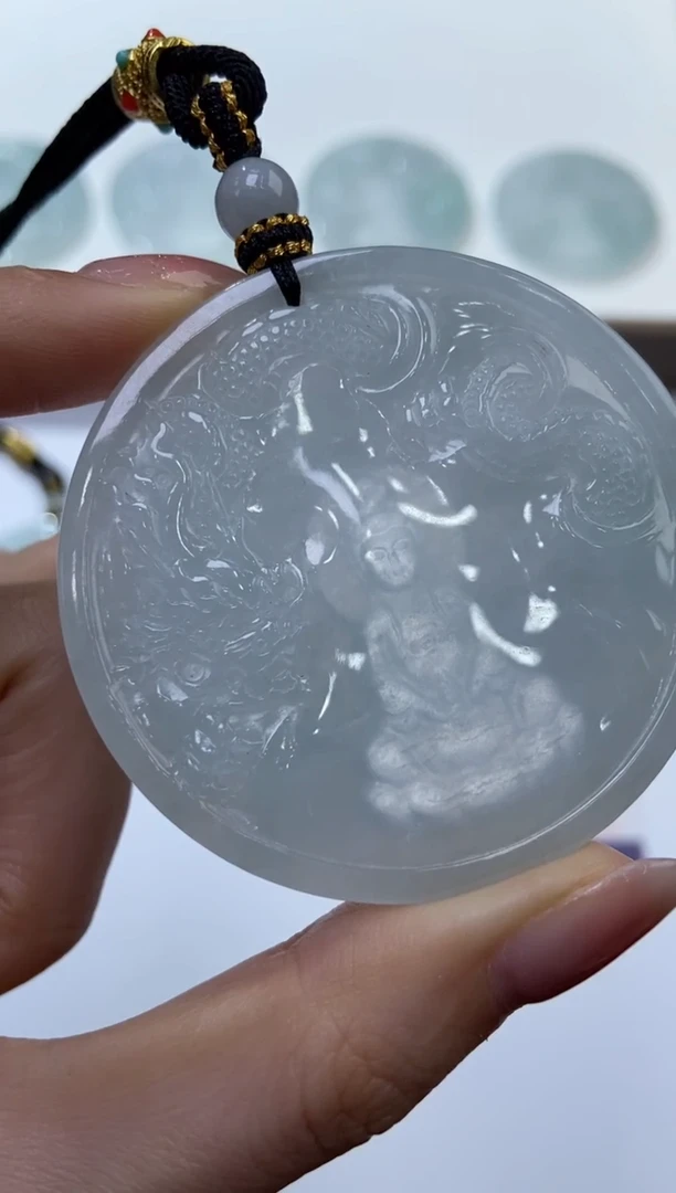 未镶嵌挂件翡翠377442/御龙观音  多样性一件发