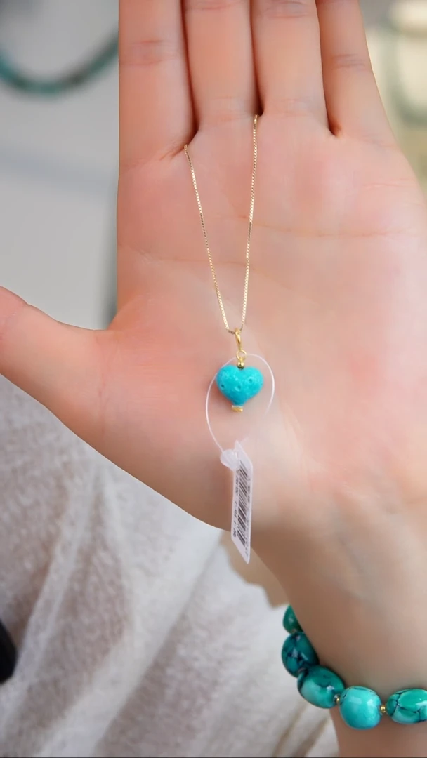 18K金镶嵌绿松石吊坠(不含链)多样性发货