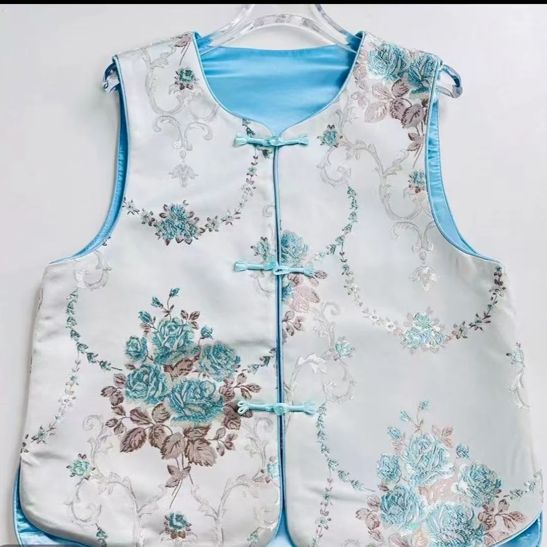 【花间令】2025新款新中式国风时尚重工气质提花百搭马甲绣花中国风