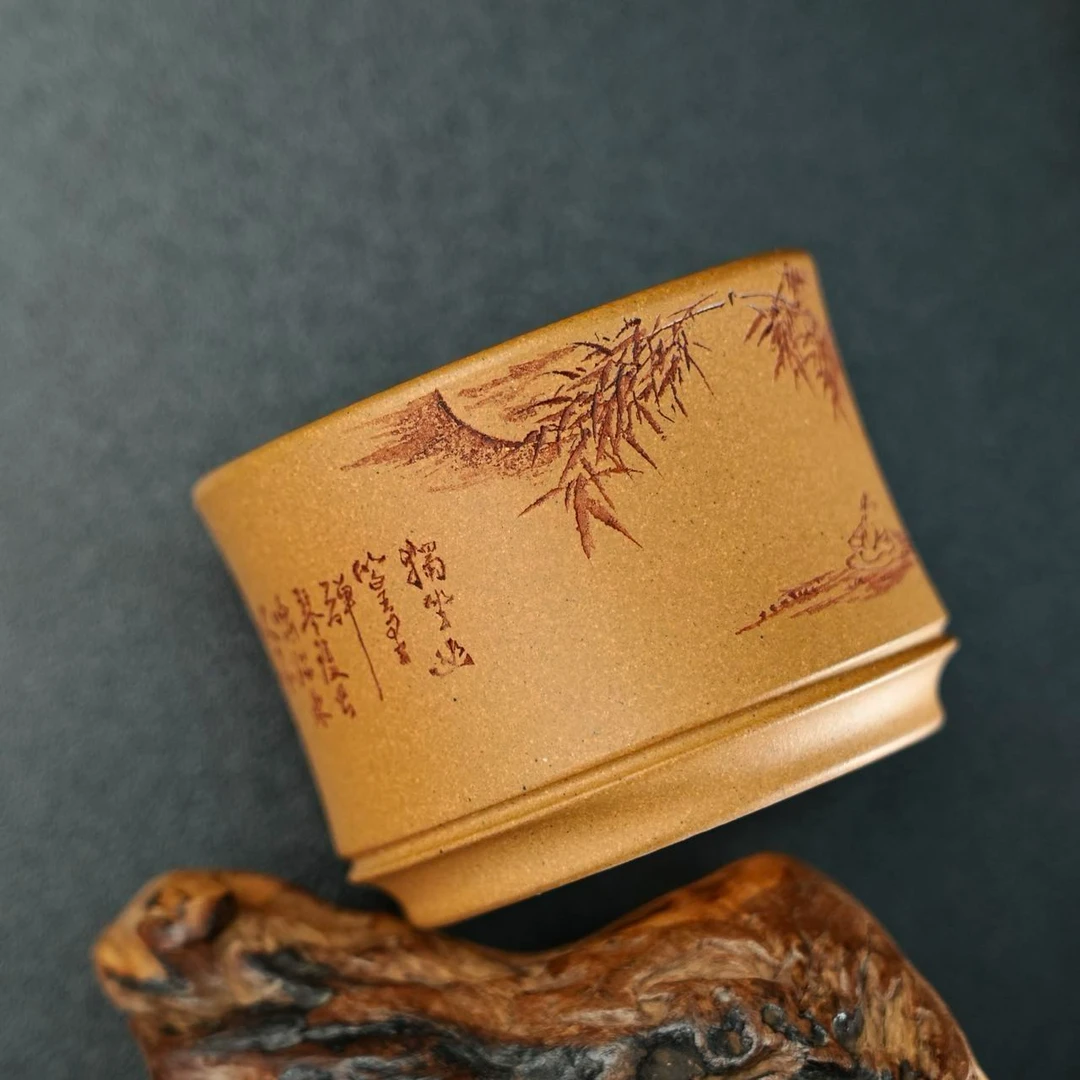 【福圆严选】乘风阁|黄金段【明月来相照】小竹节杯.60cc
