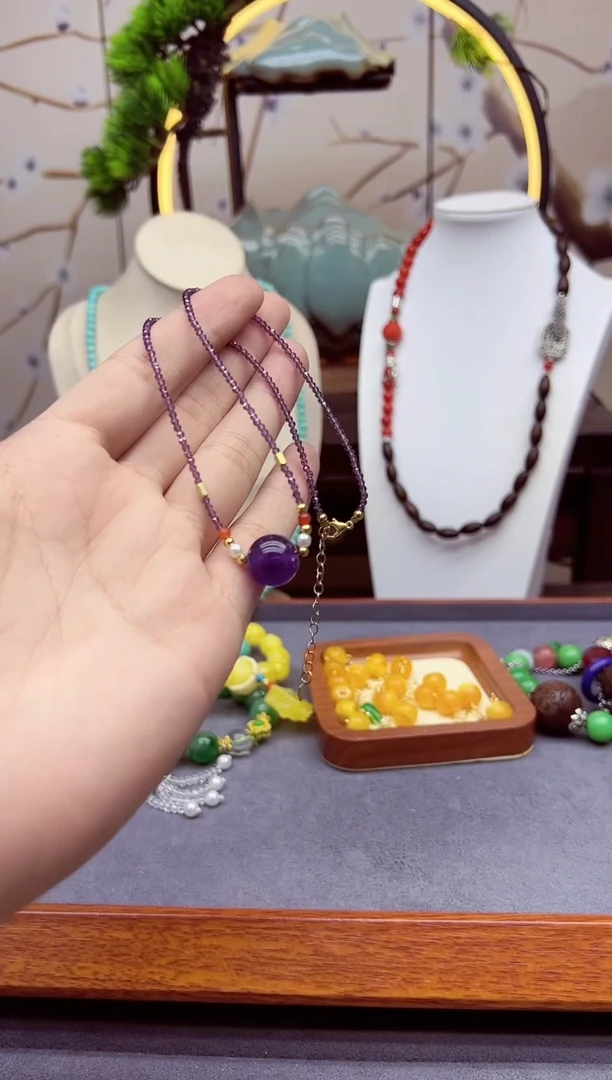 【闪购商品】紫晶颈饰14K金镶嵌X409`````