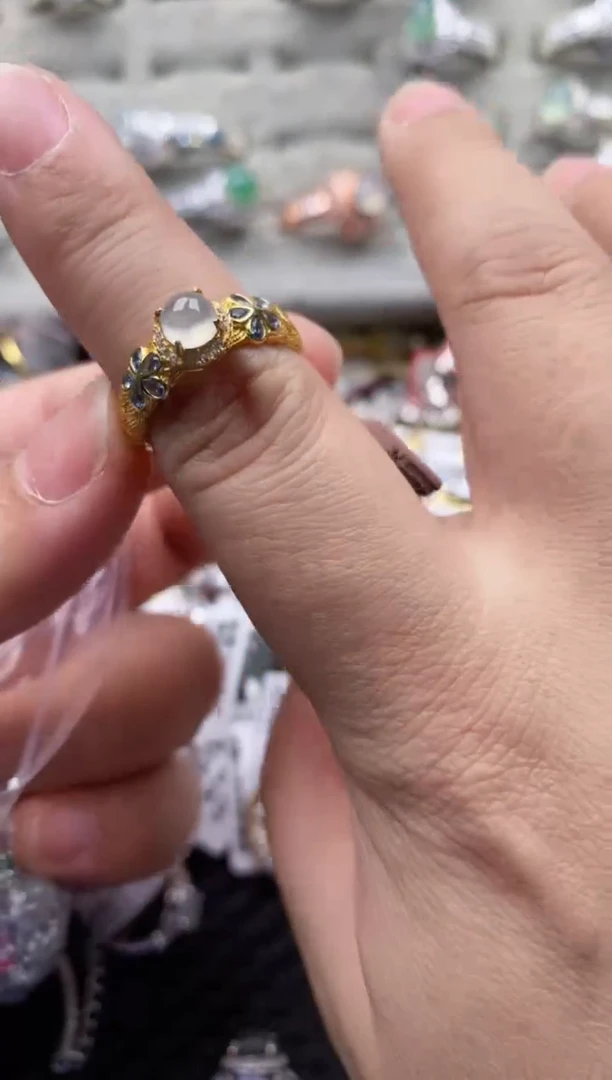 【闪购商品】翡翠戒指银S925镶嵌555555---9