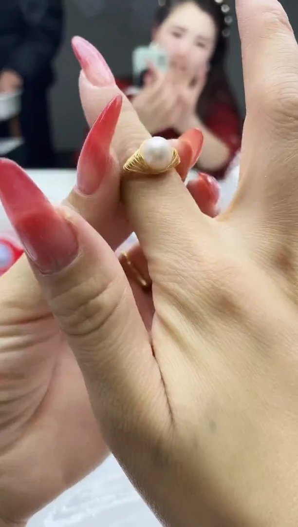 未镶嵌戒指淡水珍珠白色系加筑紫