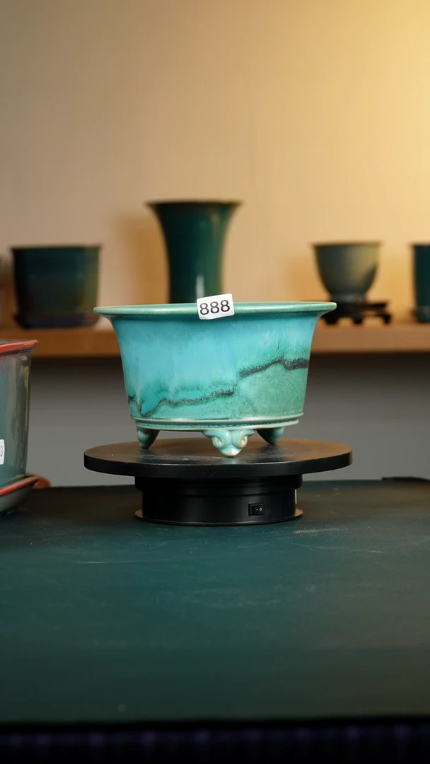 888纯手工祥云窑变花盆高13/10口径22/18