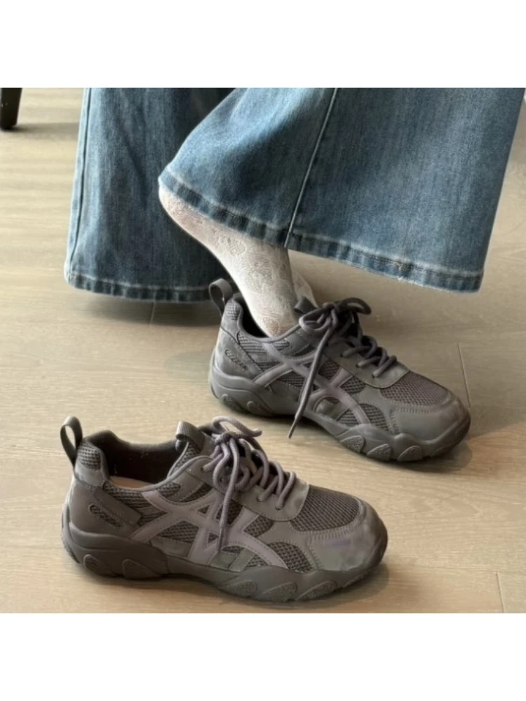 卓诗尼【断码清仓】复古厚底德训鞋女2025秋冬加绒新款百搭休闲鞋女