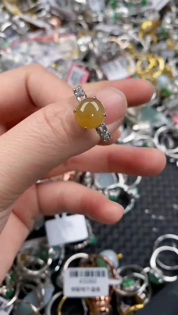 银S925镶嵌戒指翡翠222                   10