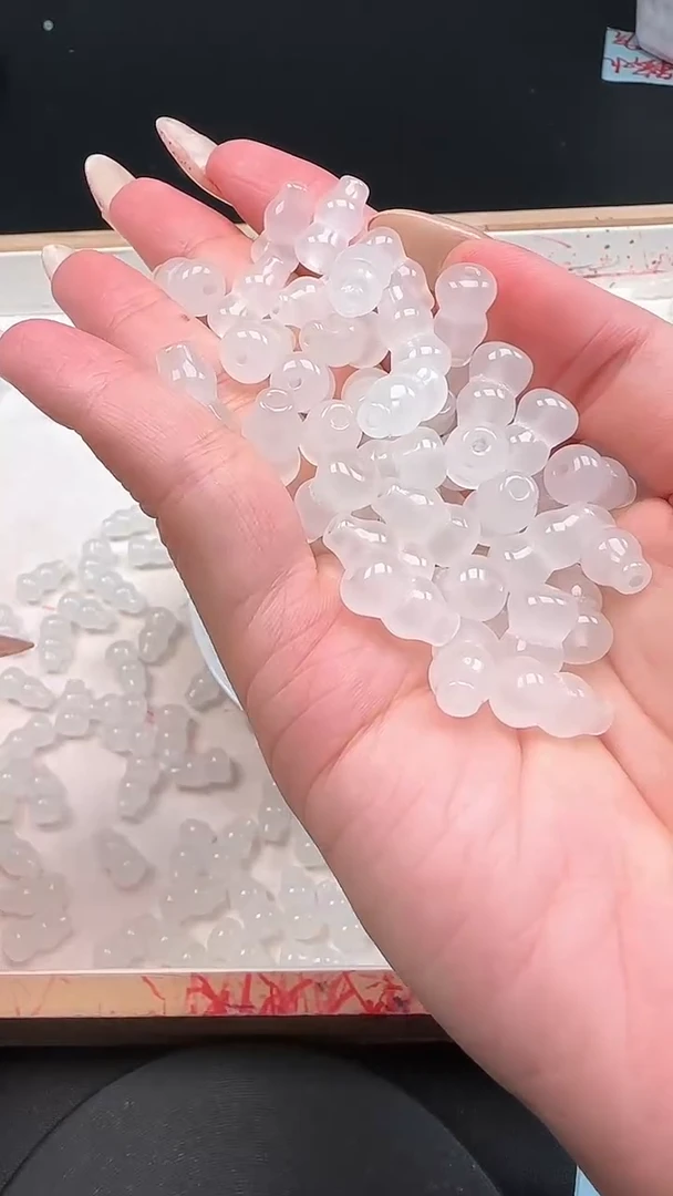 未镶嵌和田玉珠宝半成品白玉葫芦N416卡8*14mm散珠10颗