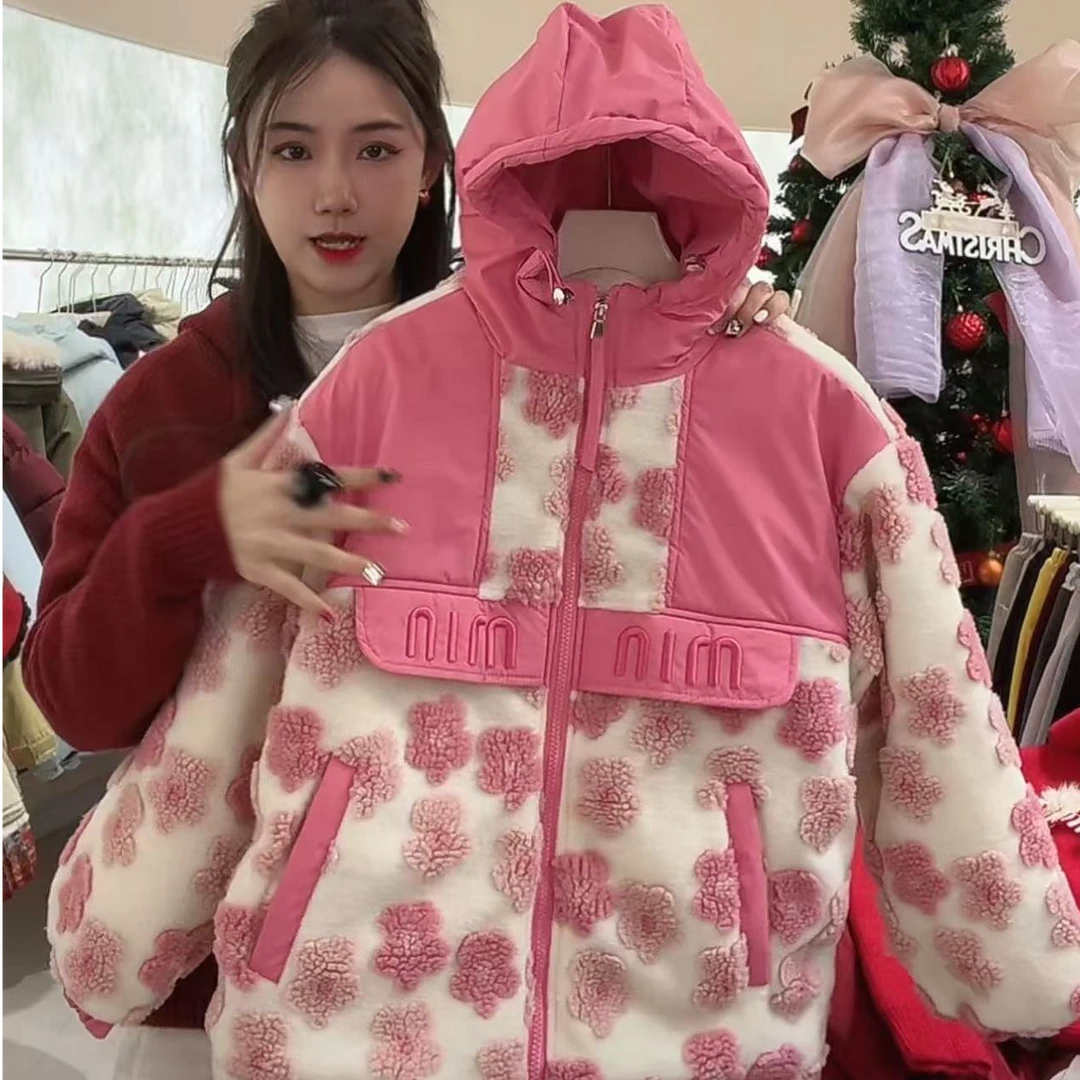 【丫丫童品】女童粉色毛毛衣保暖洋气韩版冬季外套G255