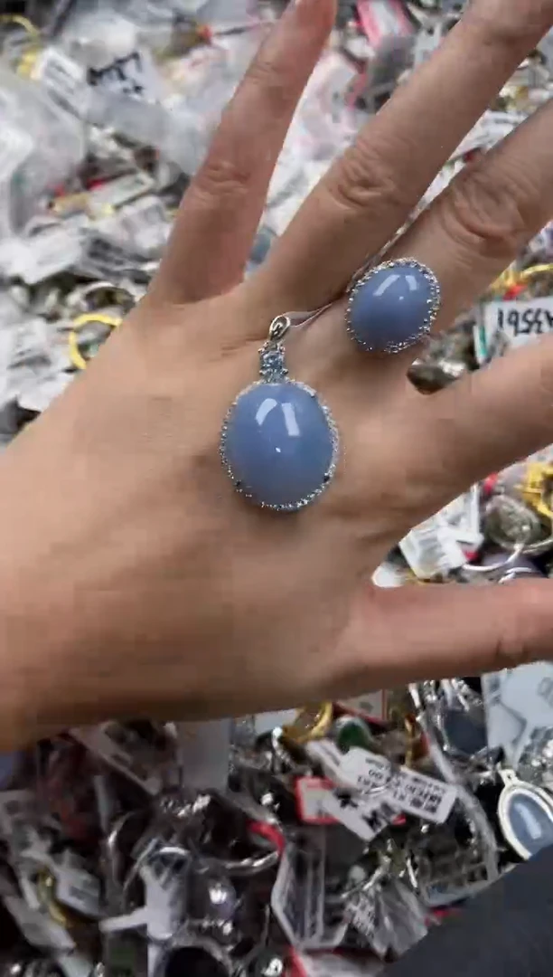 银S925镶嵌戒指翡翠666----5