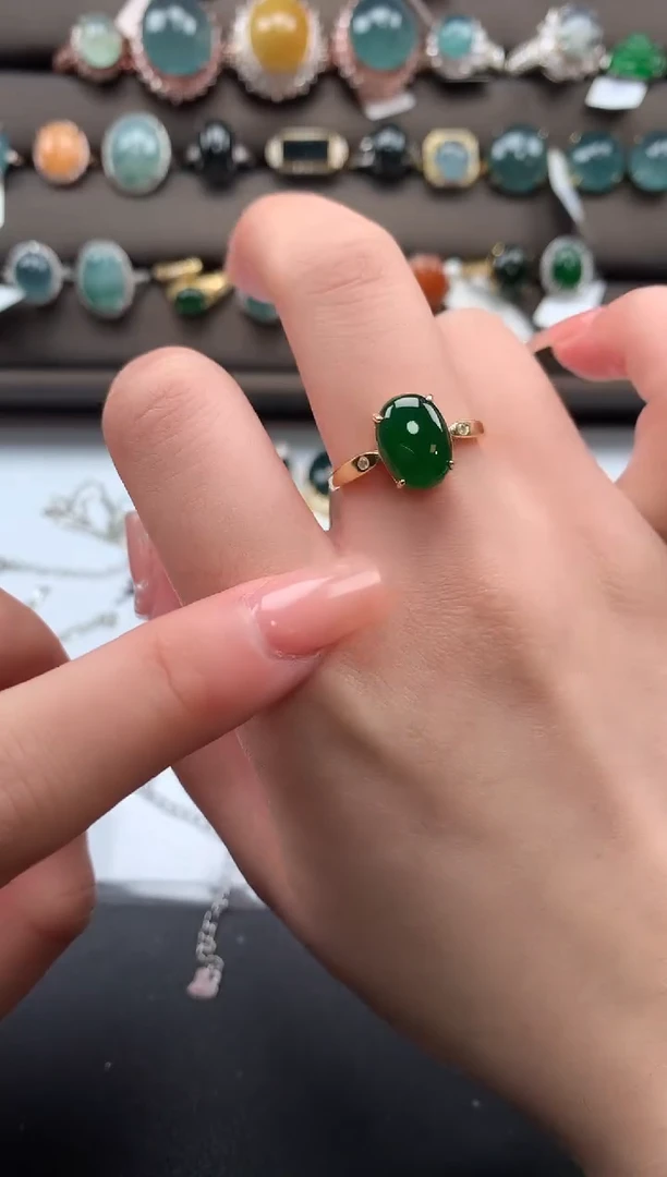 【闪购商品】翡翠戒指银S925镶嵌5214