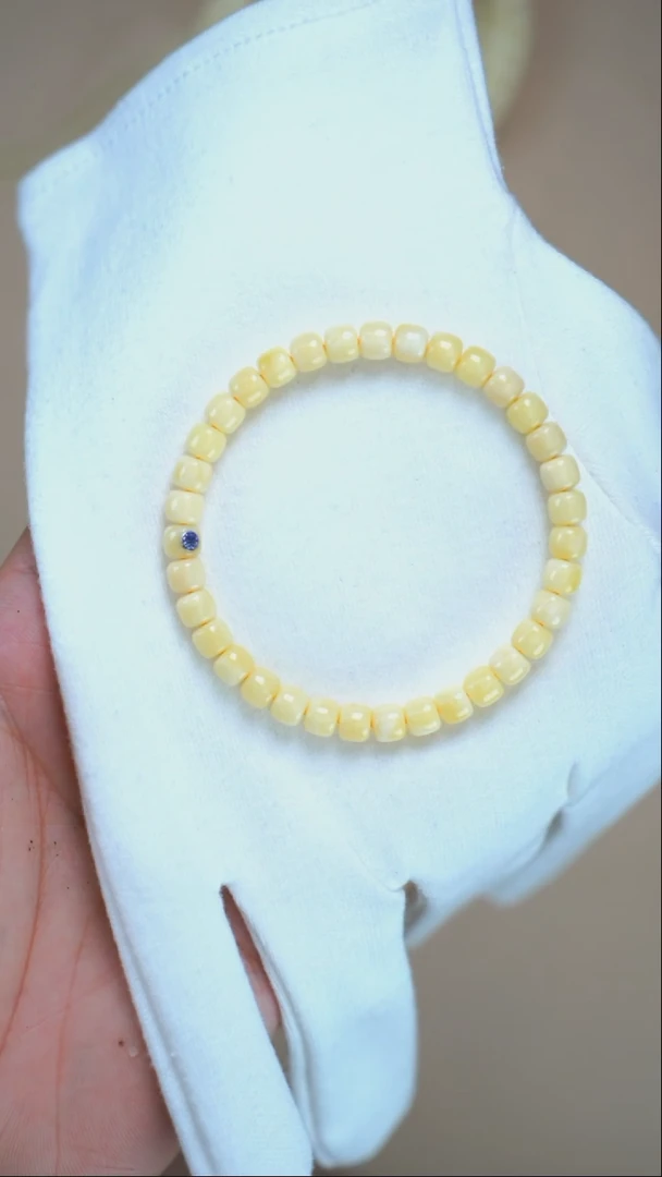 手链蜜蜡未镶嵌3054 6mm蓝标