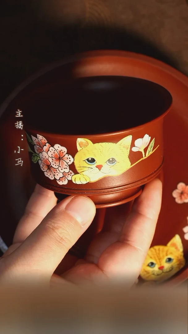 茶壶紫砂小猫 主人杯