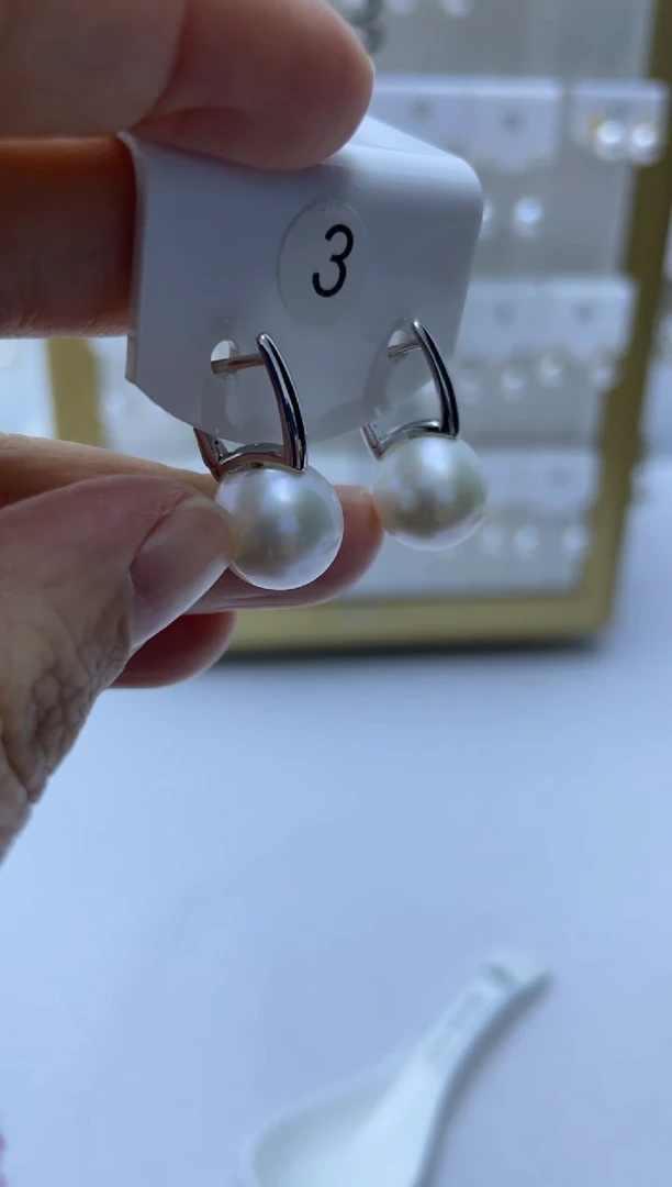 银S925镶嵌耳饰淡水珍珠3