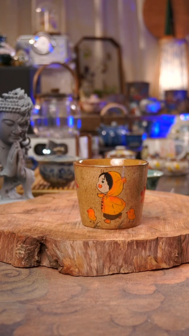 杯子小女孩手工手绘手工手绘