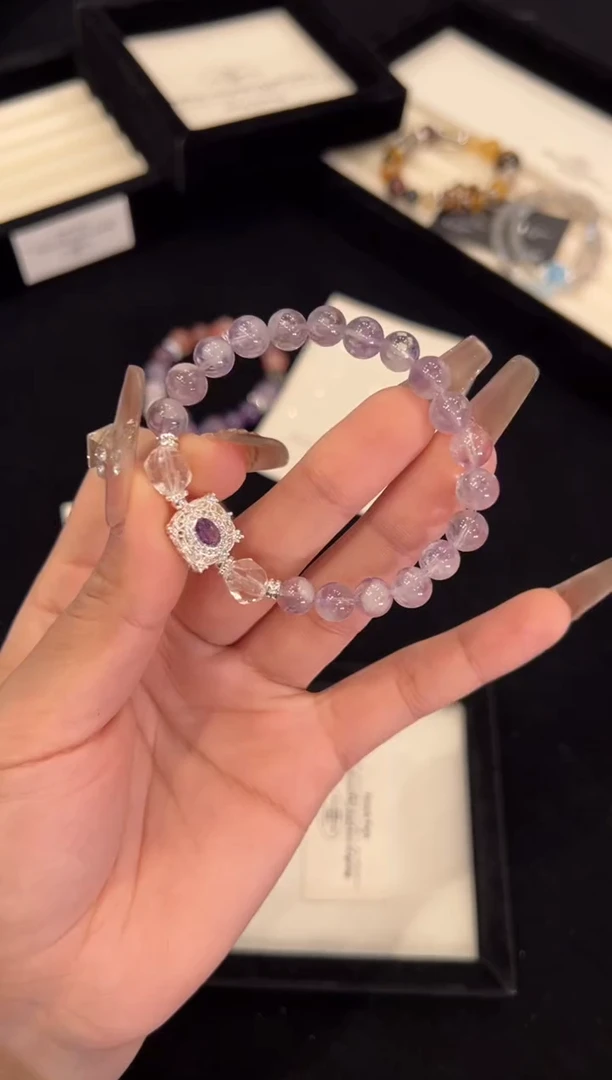 【闪购商品】水晶手链合金紫兔毛手链x1418