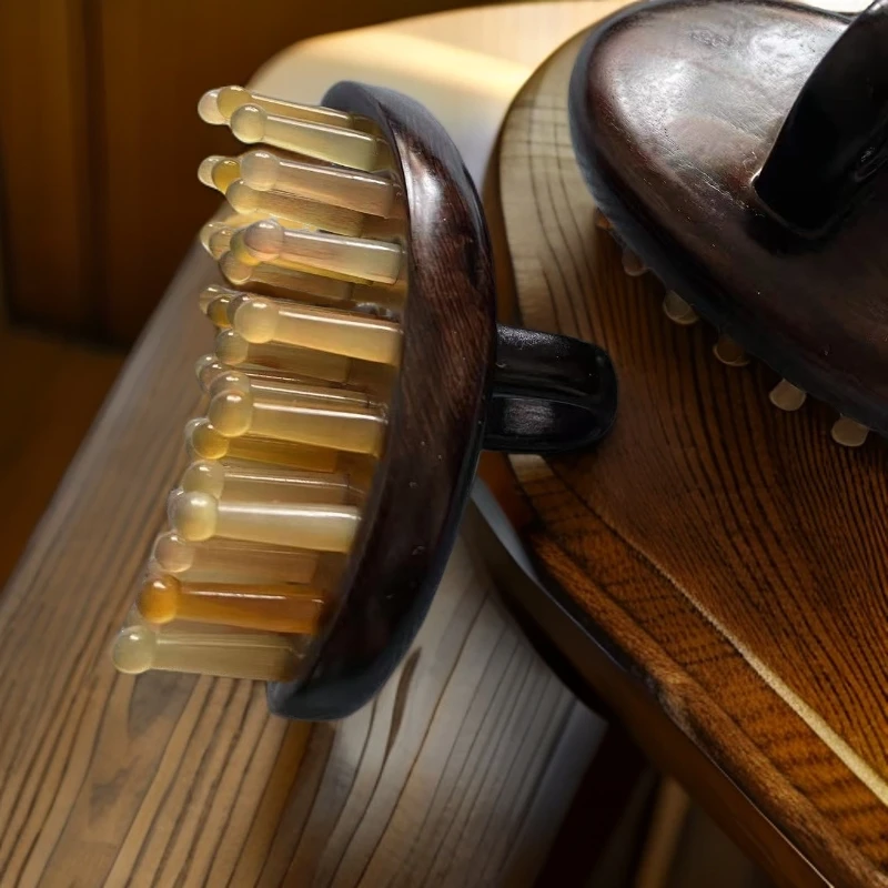 紫光檀小船33齿按摩梳多用型