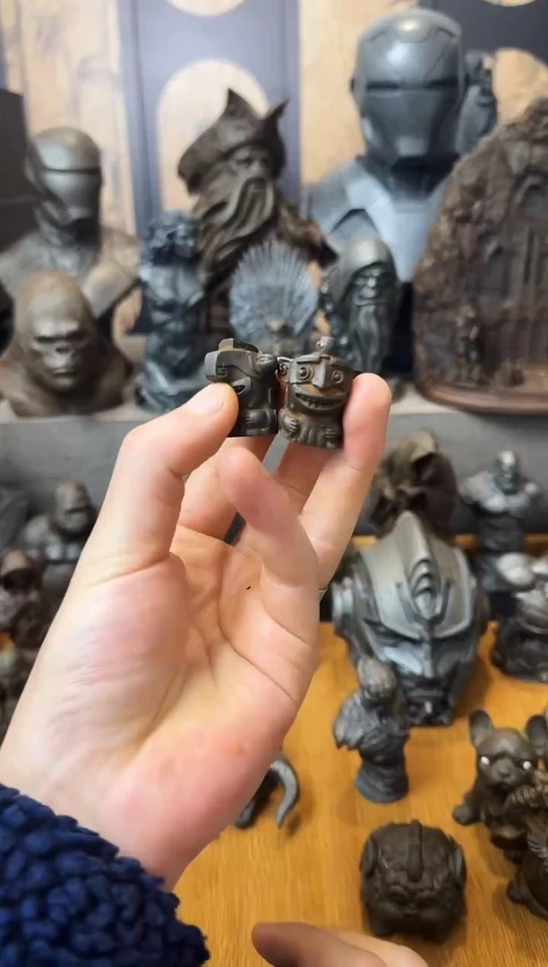 铁实心铁艺摆件~~结界兽（锈色）