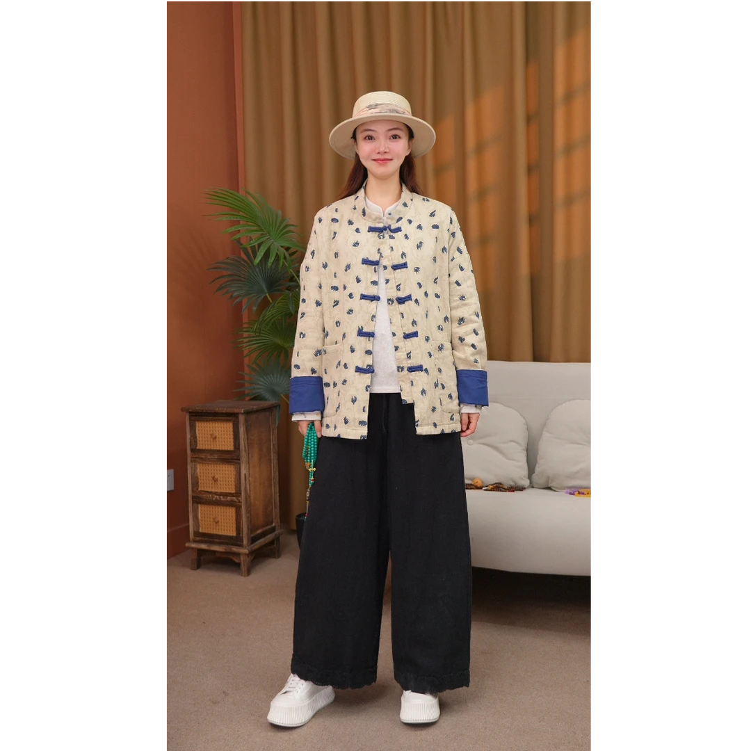 【南山】汉麻外套  秋季新款  保暖提花保暖长袖休闲百搭复古巨百搭