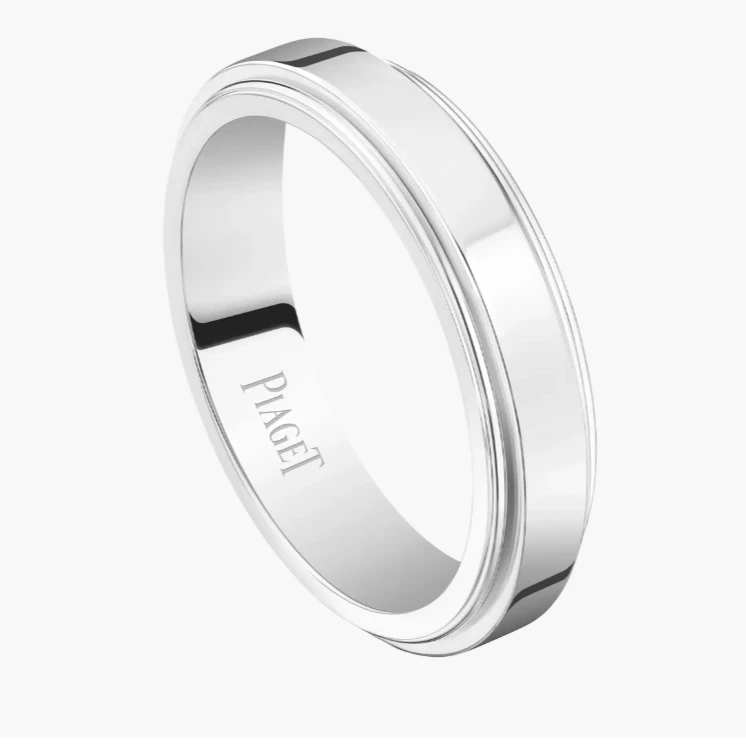 99新 Piaget/伯爵 伯爵白金时来运转戒指59码银色