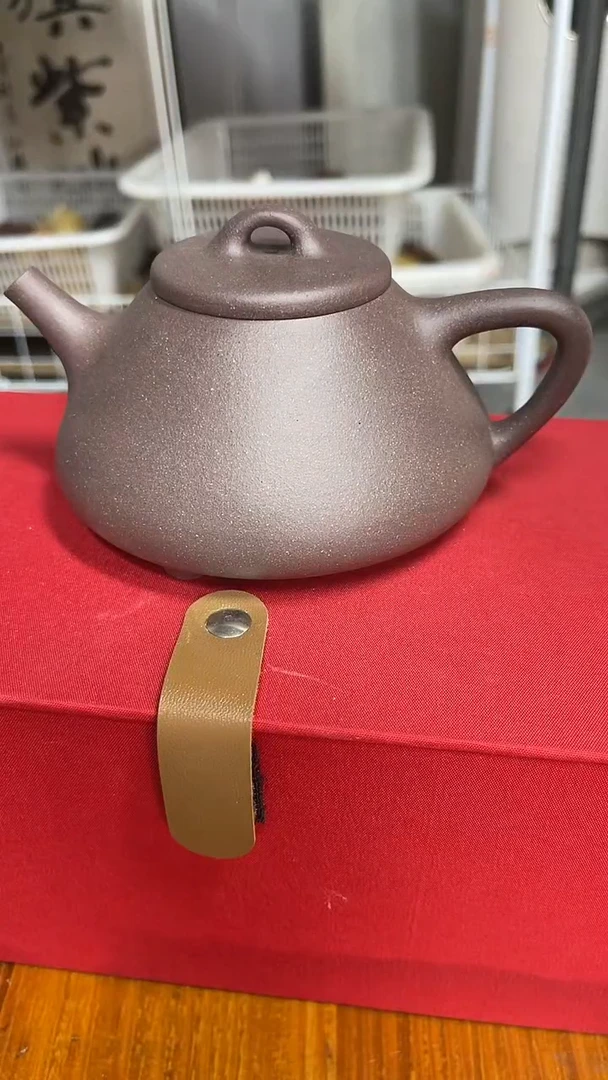 茶壶紫砂CXM满砂天青子冶石瓢